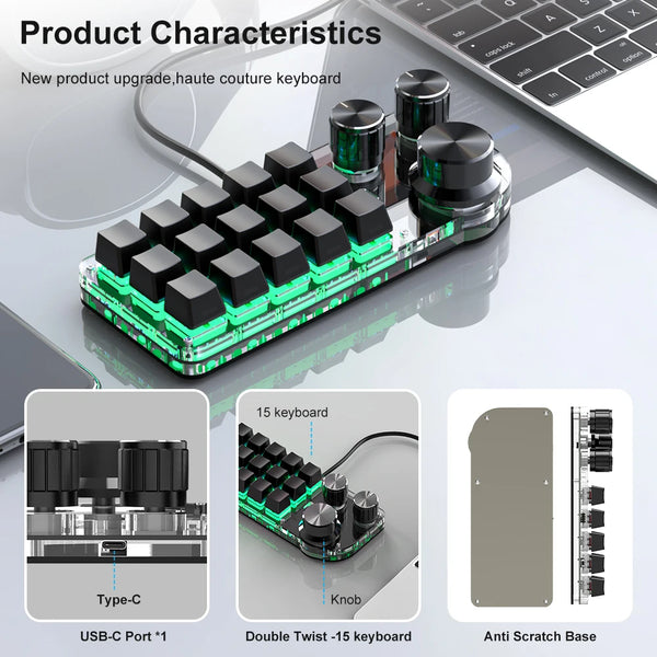RGB Mechanical Keyboard with Custom Macro Programming